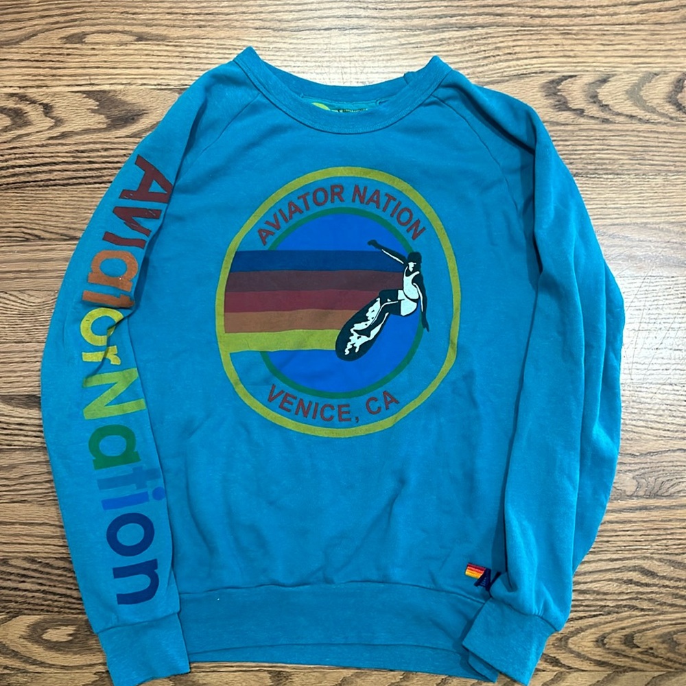 Aviator Nation Unisex Sweatshirt [Size: S, Color: Teal]
